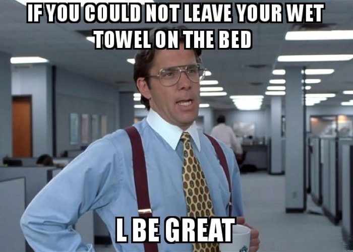 Leaving Wet Towel on Bed